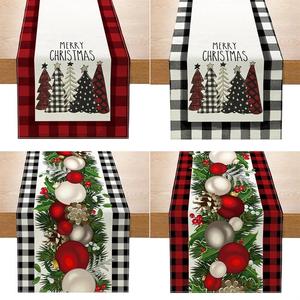 Camino de mesa navideño para decoración de comedor, mantel decorativo a cuadros estilo Buffalo, decoración rústica 2024, Navidad - Product Image 4