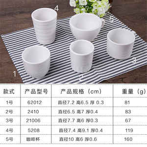 ถ้วยน้ำพอร์ซเลนเทียมสีขาว ถ้วยกาแฟพร้อมที่จับ ภาชนะเมลามีน ทนความร้อน ทนต่อการตกหล่น สำหรับชา กาแฟ - Product Image 5