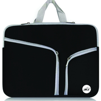 Portable 15.6 pouces néoprène pochette pour ordinateur portable grande capacité ordinateur portable étui de poche deux poches pour tablette porte-documents