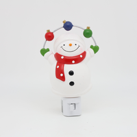 Décorations de Noël en plastique ABS, bonhomme de neige, lumière LED nocturne, éclairage décoratif à brancher, décoration de maison pour les fêtes, lumière douce et chaude, lampe féerique