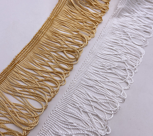 Finiture in <span class=keywords><strong>pizzo</strong></span> con frange in poliestere di 6 cm di larghezza <span class=keywords><strong>per</strong></span> indumenti versatili accessori decorativi <span class=keywords><strong>per</strong></span> <span class=keywords><strong>tende</strong></span> - Product Image 4