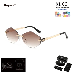 Gafas de Sol Cuadradas Pequeñas de Alta Calidad Boyarn para Hombre y Mujer, UV400, Logotipo Personalizado, Lentes de Sol sin Montura con Marco de PC - Product Image 3