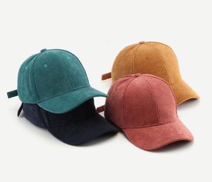 Casquette de baseball unisexe de luxe vintage à rayures, broderie personnalisée, 6 panneaux, en velours côtelé, visière incurvée, style Dad Hat - Product Image 6