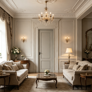 Portes de chambre personnalisées, style français, portes intérieures en bois massif multicouche laquées, pour chambres, hôtels et appartements - Product Image 1