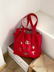Bolsa de Ombro Estilo Ins com Estampa de Desenho Animado, Fechamento por Cordão, Ecológica, Vintage, Bordada, para o Dia a Dia - Product Image 3