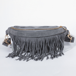 Wholesale Personalized Custom Logo Fringe Fanny Pack Women's Suede Chest Bag Fashion Waist Crossbody Bag - Product Image 2