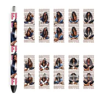Autocollants UV DTF amusants pour stylos, motif « Black Girl Magic » et « Coffee Lover », prêts à appliquer, impression de transfert, imperméables, haute qualité