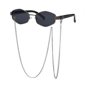 FCJ donna stile coreano occhiali da sole con la catena di personalità della moda unico accessorio di moda