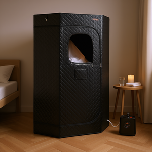 Sauna portable Vevor pour 1 personne, tente à vapeur noire en forme de pentagone, spa à domicile, thérapie à la vapeur humide pour tout le corps, pliable - Product Image 2