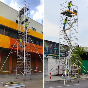 Plateforme de travail en hauteur mobile et empilable en alliage d'aluminium, tube de 2,2 mm d'épaisseur, norme EN1004, hauteur 2,5 m - Product Image 4