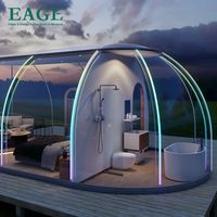 Dôme de location autoportant moderne préfabriqué en aluminium transparent avec porte coulissante, 3,5-6m