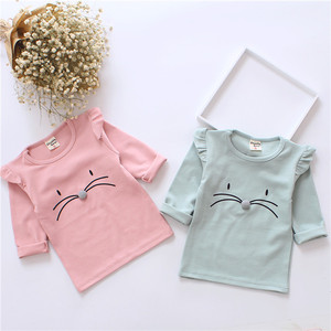 Indumenti pronti per bambini <span class=keywords><strong>maglietta</strong></span> in cotone organico T-Shirt bianche sfuse <span class=keywords><strong>con</strong></span> <span class=keywords><strong>volant</strong></span> per ragazze nuovi prodotti sul mercato cinese - Product Image 6