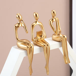 Statues en résine de haute qualité or moderne décoration de la maison étagère envoyer des amis et la famille décoration en mouvement cadeaux décoration de la maison - Product Image 2