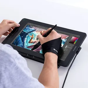 Huion kamvas 13 tablet portabel 13.3 inci, pena tampilan desain interaktif digital, gambar grafis