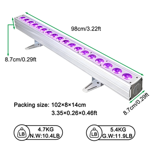 Proyector LED Grace 18*18w 6en1 RGBWA UV con Batería <span class=keywords><strong>de</strong></span> 12000mAh, WiFi, DMX512 Inalámbrico - Product Image 2
