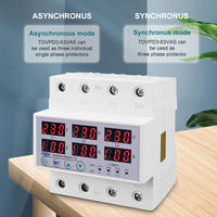 Relais de protection de courant et de tension réglable triphasé 100A sur rail DIN, protection contre les surtensions et les sous-tensions SYN ASYNC synchrone asynchrone