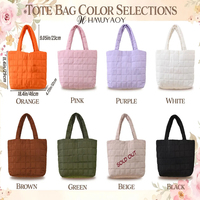 Sacs fourre-tout en nylon matelassés personnalisés en chenille avec lettres, fermeture éclair, broderie, design portable - Vente en gros OEM Monogramme Nom