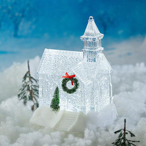 Adornos navideños de <span class=keywords><strong>Iglesia</strong></span> transparentes elegantes de lujo de Navidad de alta calidad para decoración navideña - Product Image 4