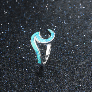 Wholesale S925 sterling silver geometric opal <b>rings</b> suitable for women's everyday wear fashionable jewelry - Product Image 4