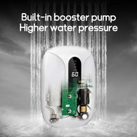 Chauffe-eau électrique instantané mural compact pour usage domestique, chauffage rapide direct, 5500W/8000W, numérique, antigel