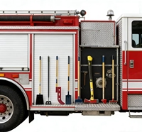Ensemble d'outils de lutte contre les incendies forestiers - 8 pièces avec manche en fibre de verre, kit d'outils de sécurité incendie
