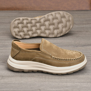 Mocassins en daim pour hommes, bout rond, à enfiler, respirants, semelle extérieure en caoutchouc, semelle intermédiaire en EVA, chaussures décontractées toutes saisons - Product Image 2