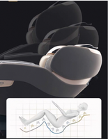Fauteuil de massage haut de gamme 4D avec pétrissage et tapotement, têtes en silicone de qualité médicale, bras en acier de qualité automobile, rail super long de 135 cm