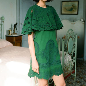 Vestido casual de punto calado al por mayor, mini vestido personalizado de algodón suave con bordado para mujer - Product Image 5