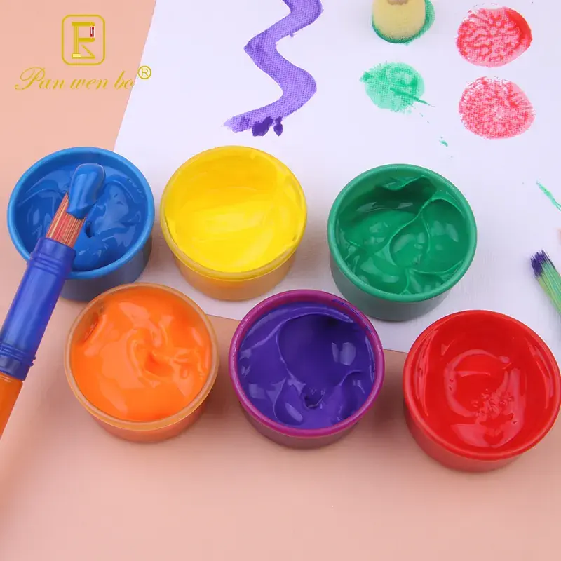 6 색 핑거 페인팅 키트 유아를위한 빨 수있는 무독성 핑거 드로잉 어린이를위한 조기 학습 페인트