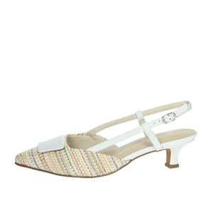 Scarpe con Tacco Slingback da Donna Marco Tozzi Bianco Beige 2-29503-44 Punta Affusolata - Product Image 1