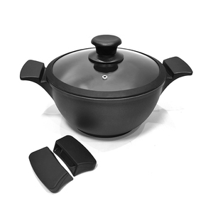 Casserole <span class=keywords><strong>en</strong></span> <span class=keywords><strong>fonte</strong></span> au <span class=keywords><strong>prix</strong></span> d'<span class=keywords><strong>usine</strong></span>, couleur noire, casserole <span class=keywords><strong>en</strong></span> aluminium avec couvercle <span class=keywords><strong>en</strong></span> verre, certification CE - Product Image 1