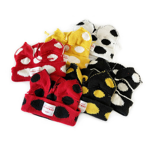 Bonnet tricoté à pois colorés avec oreilles de <span class=keywords><strong>chat</strong></span>, en acrylique doux et extensible, chaud et mignon, pour le quotidien et le style urbain – Fabricant de bonnets - Product Image 6
