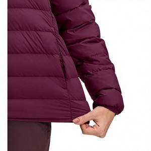Women's Puffer Jacket - Hooded Lightweight Warm Quilted Winter Coat Slim Fit <b>Padded</b> Parka for Outdoor Casual - Custom Logo - Product Image 4