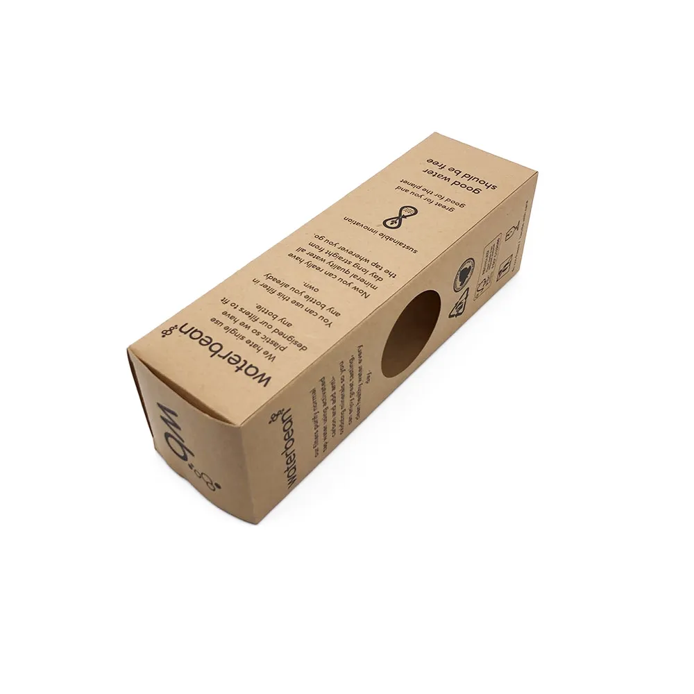 LOW MOQ Custom Design Printing Gift Paper Box Brown Kraft Paper Cardboard Drinking Bottle Packaging Box