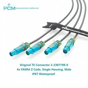 Câble automobile étanche 4-en-1 Mini Fakra femelle à Fakra mâle IP67 Original Tyco Quad Z-Code pour ADAS GPS caméra robotique - Product Image 4