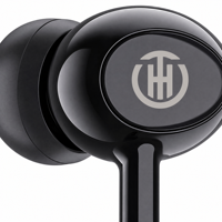Écouteurs noirs de type C avec haut-parleur en cuivre de 10 mm, casque filaire avec câble TPE de 1,2 m et micro intégré