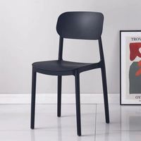 Chaise de salle à manger en plastique de style nordique, sans accoudoirs, non pliable, minimaliste, moderne, avec dossier, pour la maison, les salons de thé et les salons de maquillage