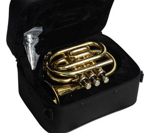 <span class=keywords><strong>Mini</strong></span> <span class=keywords><strong>Trompeta</strong></span> de Bolsillo PT-8520 en Tonalidad de Si Bemol con Acabado Lacado Dorado - Product Image 6