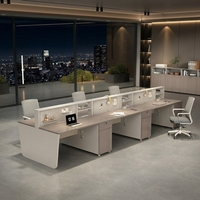 Table de travail double face avec panneau perforé de rangement et armoire sur pied, bureau pour personnel
