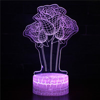 Photo personnalisée Creative 3D Illusion Anime Lampara Chambre d'enfant Table en acrylique Base de bureau LED USB Veilleuse de Noël