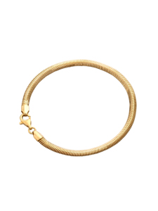 Gioielli in Oro Italiano AU750 18k, <span class=keywords><strong>Bracciale</strong></span> a Catena Piatta Stile Osso di <span class=keywords><strong>Serpente</strong></span>, <span class=keywords><strong>Bracciale</strong></span> in Oro per Donne - Product Image 6