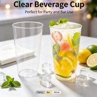 Gobelet en plastique transparent réutilisable et recyclable grande capacité pour café glacé, jus et eau – Idéal pour la maison, les fêtes et les bars (vente en gros)
