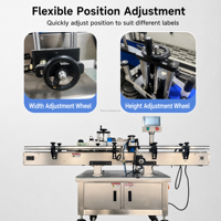 Machine d'étiquetage automatique de bouteilles rondes de haute précision FKJX avec moteur servo, étiqueteuse adhésive professionnelle pour bocaux et boîtes