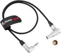 Câble Timecode Alvin's Cables Red Komodo Tentacle Sync 3.5mm TRS à angle droit rotatif EXT 9 broches mâle 20CM |   7,87 pouces