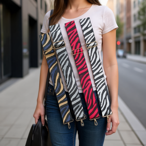 Tirantes de bolsillo con estampado de cebra de 5 cm de ancho, correas ajustables para bolsos de 100 cm y 110 cm - Product Image 2