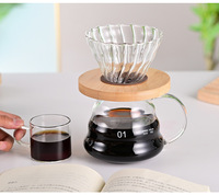 Pembuat Kopi Profesional 500ml dari Kaca Borosilikat Ramah Lingkungan Portabel untuk Pour Over, Peralatan Barista