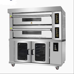 Four industriel à gaz 4 niveaux grande capacité pour boulangerie, idéal pour la cuisson du pain et des pizzas, avec fonction de fermentation de la pâte incluse - Product Image 1