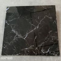 Carreaux de sol en porcelaine polie haute brillance 800x800, aspect marbre noir, carreaux muraux en céramique pour salle de bain, décoration intérieure de villa