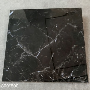 Carreaux <span class=keywords><strong>de</strong></span> sol en porcelaine polie haute brillance 800x800, aspect marbre noir, carreaux muraux en céramique pour <span class=keywords><strong>salle</strong></span> <span class=keywords><strong>de</strong></span> <span class=keywords><strong>bain</strong></span>, <span class=keywords><strong>décoration</strong></span> intérieure <span class=keywords><strong>de</strong></span> villa - Product Image 3