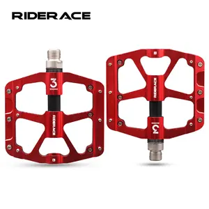 RIDERACE 1Pair Mountain Bicycle Pedals Ultra-light Aluminium Alloy Anti-slip Scratch-risistant Stable Bearing Bike Pedal Parts